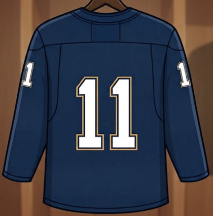 Query: a drawing of a navy number 11 jersey